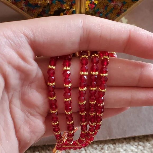 Pakistani crystal choker set - Picture 3 of 6